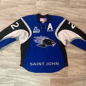 2017-18 Saint John Sea Dogs QMJHL Game Used Worn Jersey Anthony Boucher A #18